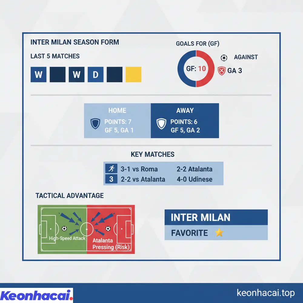 Phân tích tổng thể sức mạnh Atalanta vs Inter Milan chỉ ra Inter Milan có lợi thế lớn về chuyên môn và phong độ hiện tại