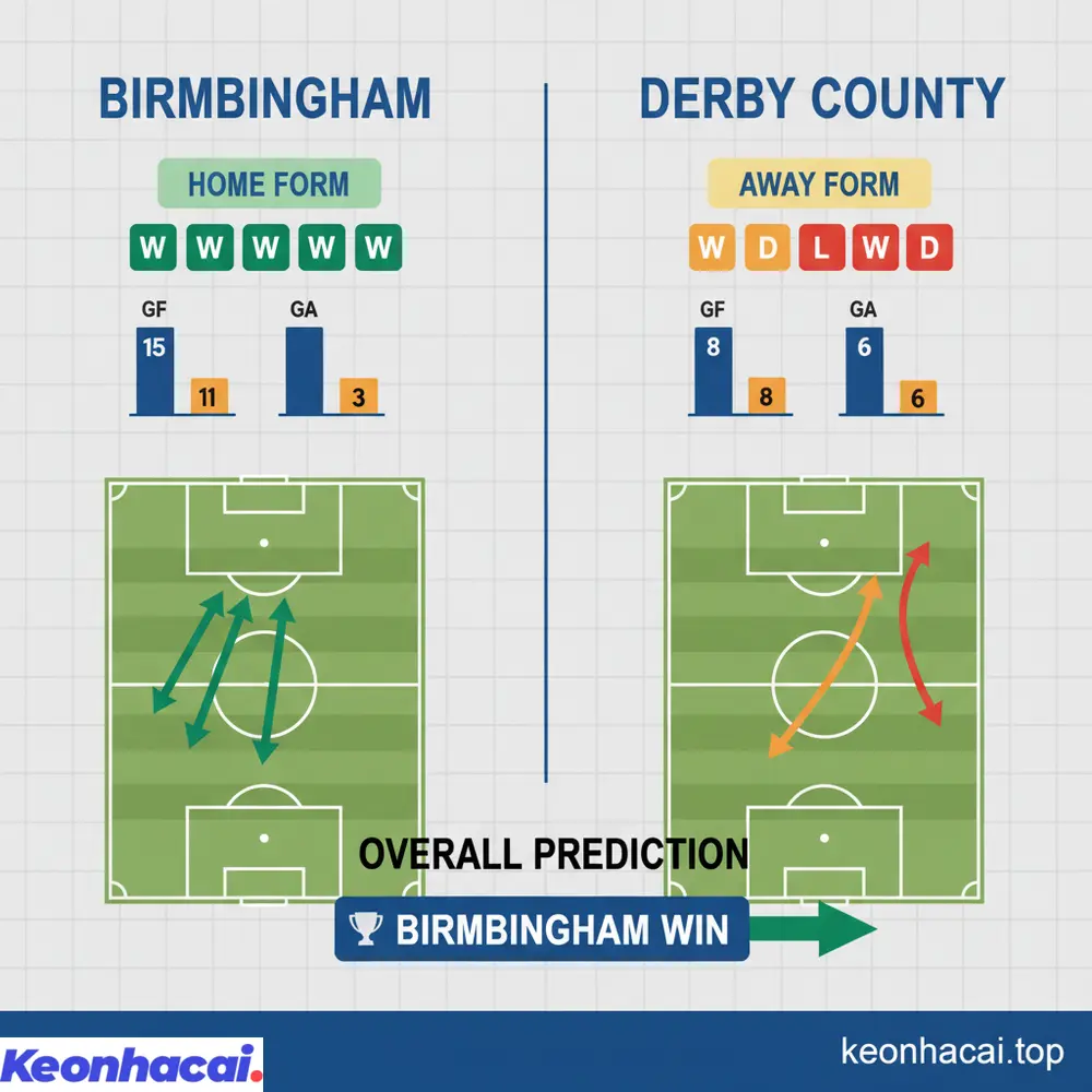 Lịch sử đối đầu gần đây giữa Birmingham vs Derby County cho thấy nhiều trận đấu với tỷ số cao và kịch tính