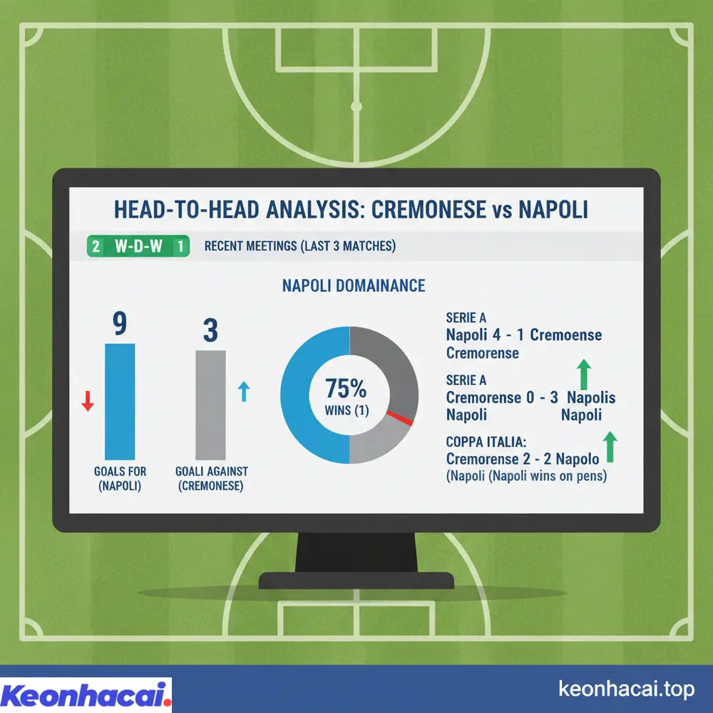 Lịch sử đối đầu giữa Cremonese vs Napoli chứng kiến Napoli chiếm ưu thế rõ rệt với 2 chiến thắng cách biệt gần đây trong giải VĐQG