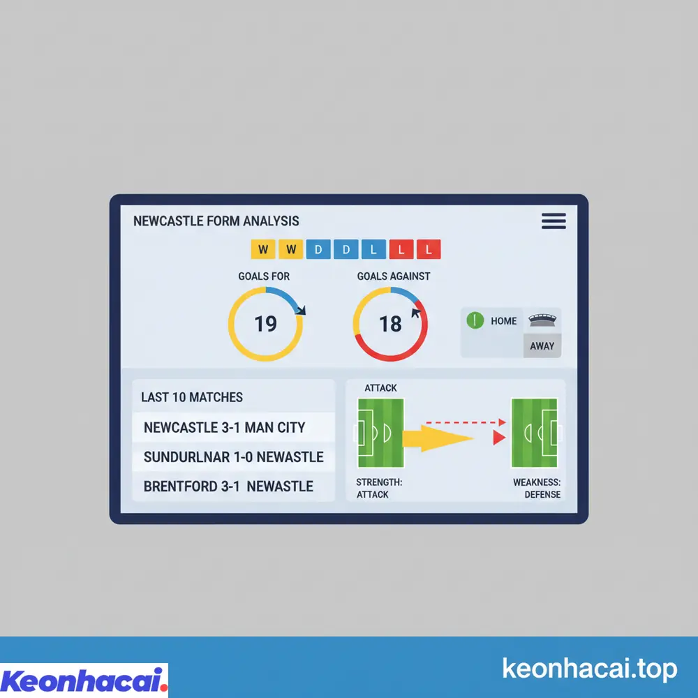 Cái nhìn tổng quan về phong độ gần đây của Newcastle với 4 chiến thắng, 3 trận hòa và 3 thất bại, cho thấy sự ổn định tương đối nhưng vẫn dễ bị tổn thương