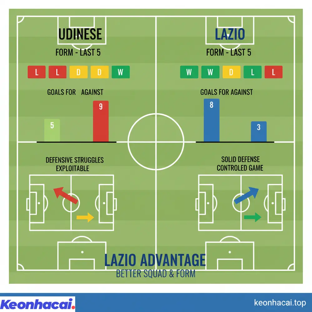 Tổng hợp các yếu tố chuyên môn giúp đánh giá Udinese vs Lazio và khả năng giành chiến thắng cho đội khách