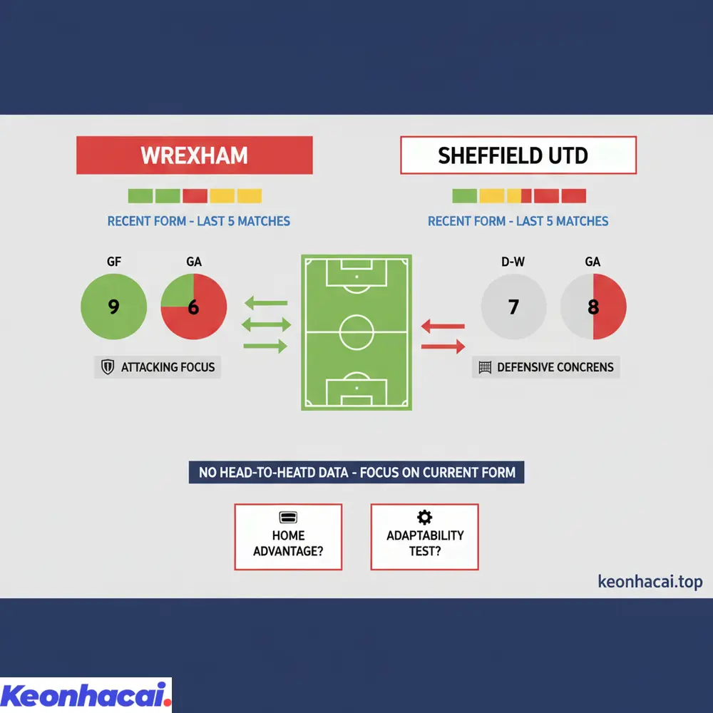 Không có dữ liệu đối đầu trực tiếp giữa Wrexham vs Sheffield Utd trong lịch sử gần đây, cần chú trọng phong độ hiện tại