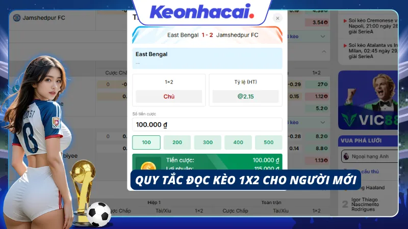 Cách đọc kèo bóng đá 1X2 cho người mới